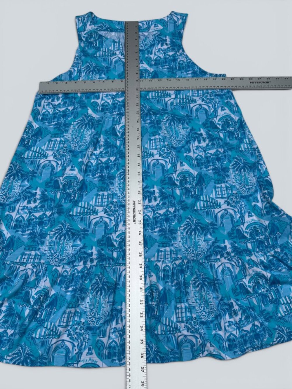 Lilly Pulitzer Lindy Dress Amalfi Blue Sunny State Of Mind XL New - Picture 8 of 11